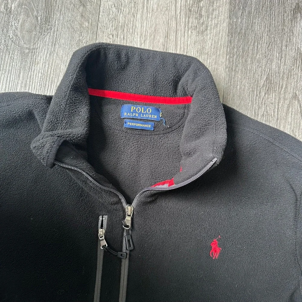Polo Ralph Lauren Black Fleece Jacket Red Pony Performance‎ Men's L